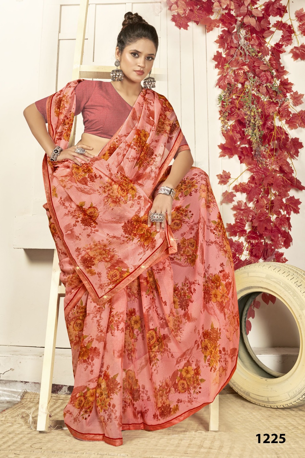 Vallabhi Lite Express Georgette Wholesale Fancy Sarees Catalog - Image 2