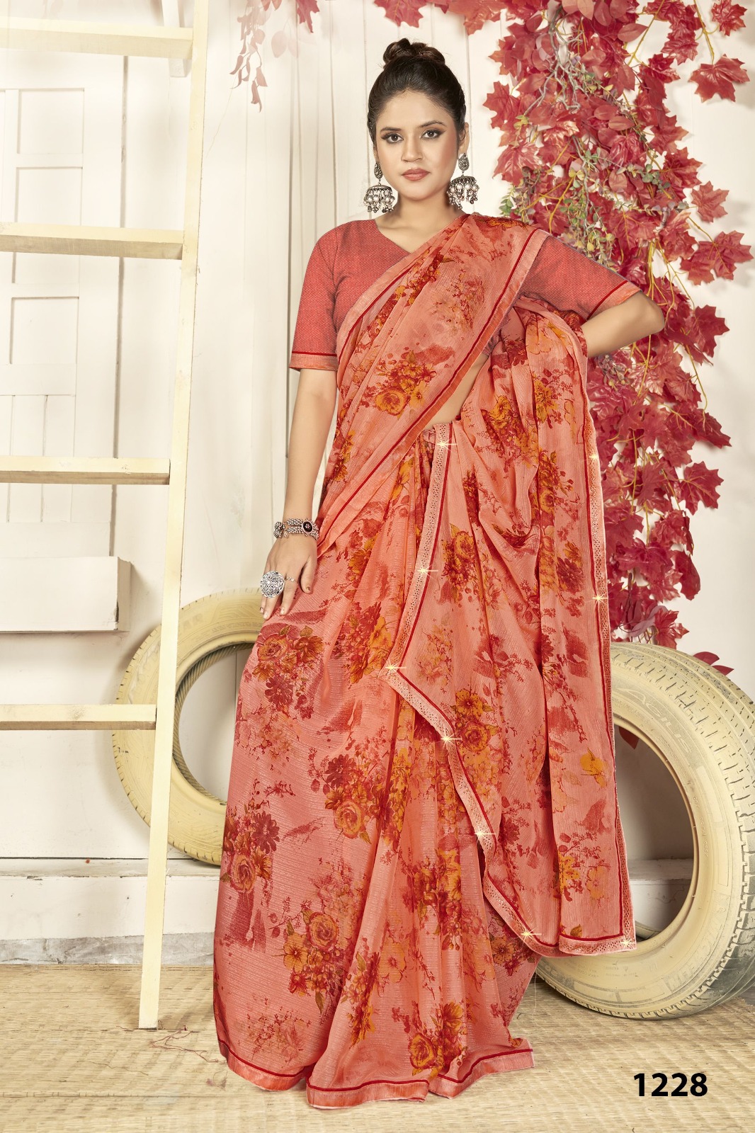 Vallabhi Lite Express Georgette Wholesale Fancy Sarees Catalog - Image 4