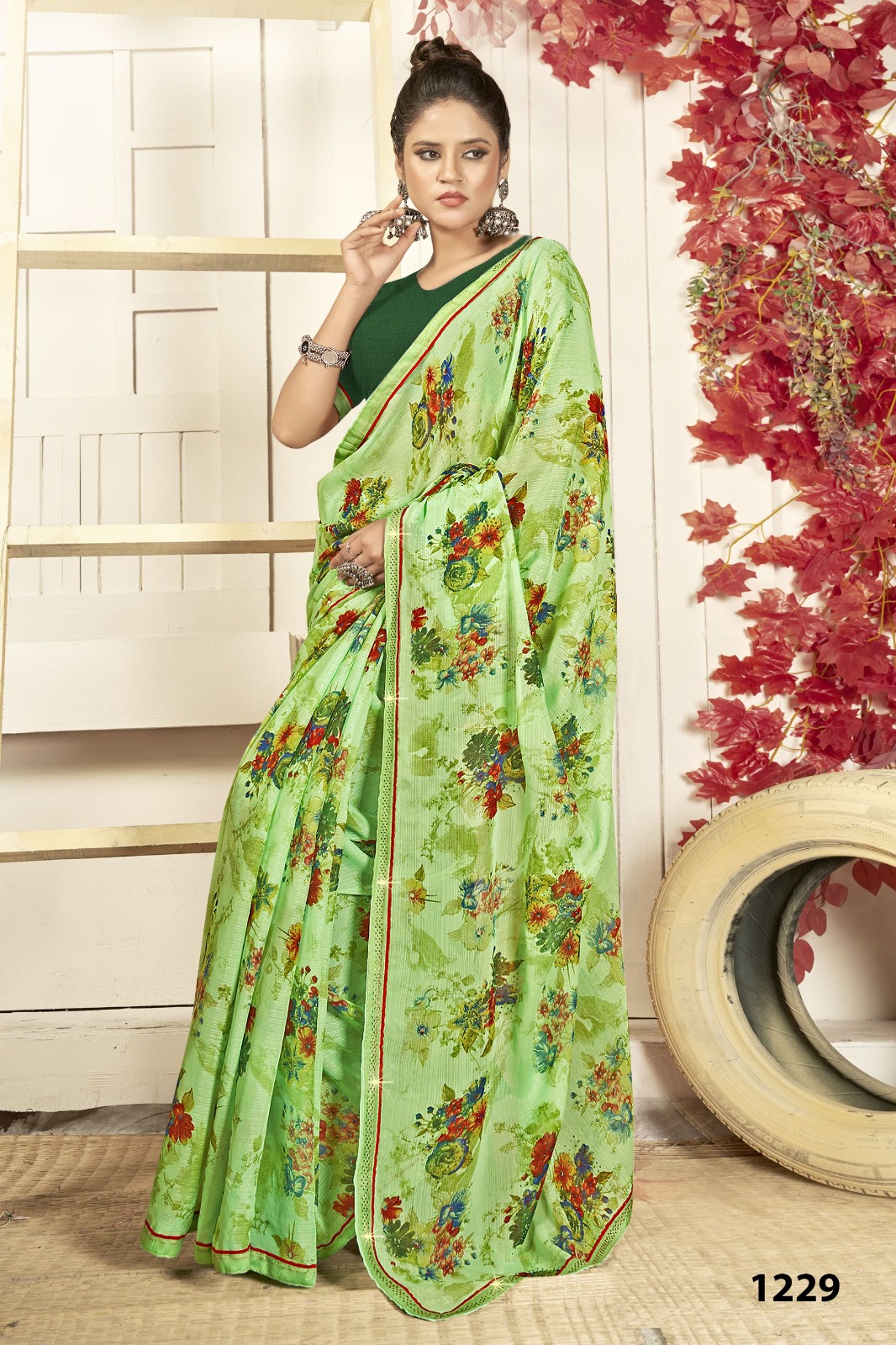Vallabhi Lite Express Georgette Wholesale Fancy Sarees Catalog - Image 7