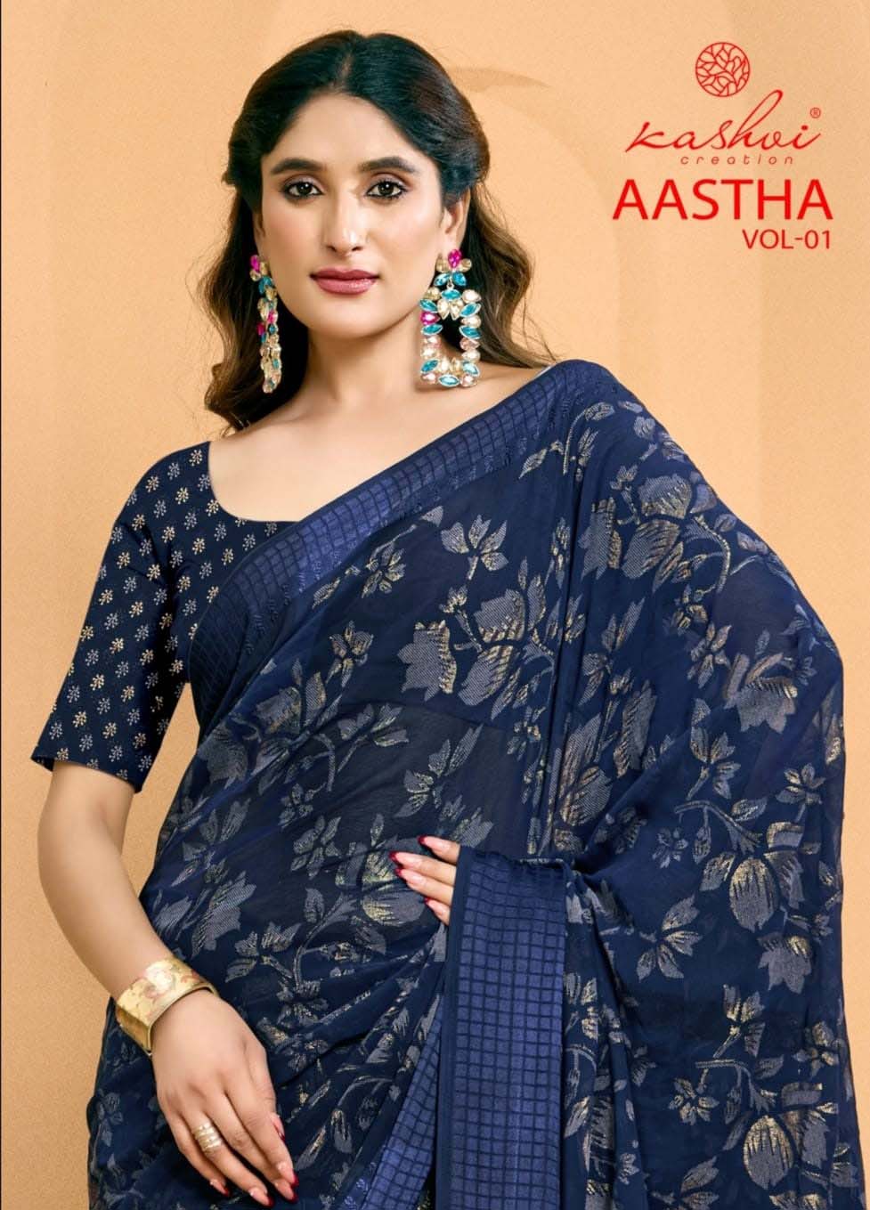 Kashvi Creation Aastha Vol-1 Georgette Wholesale Fancy Sarees Catalog