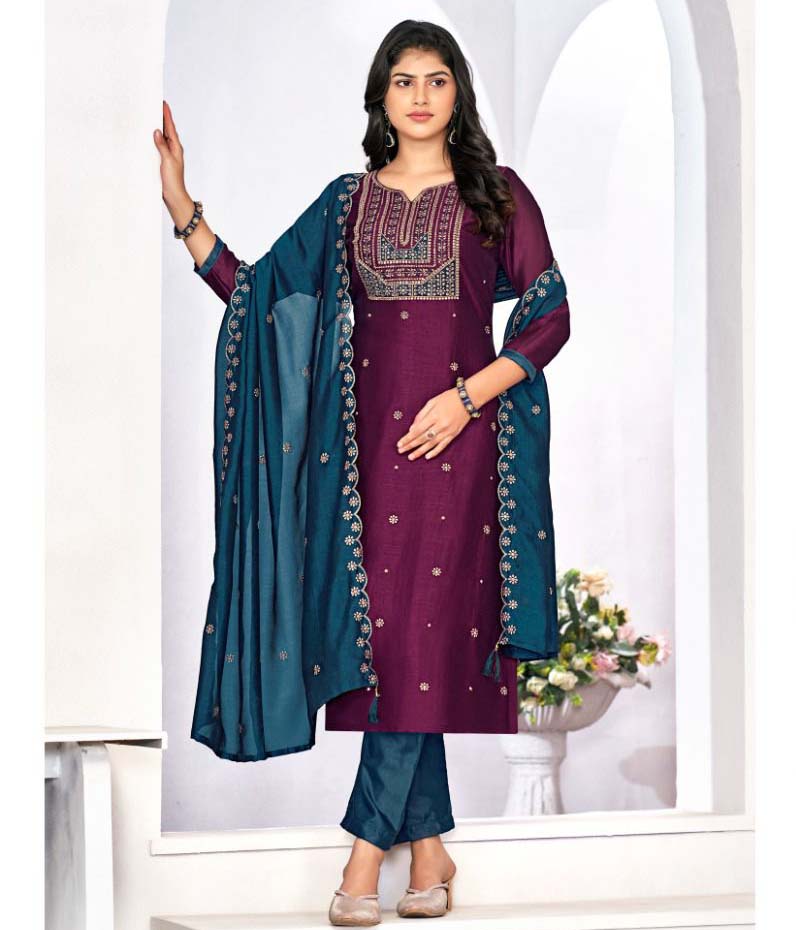 Vishnu Impex Sanwali Vichitra Silk Wholesale Designer Salwar Suit Catalog