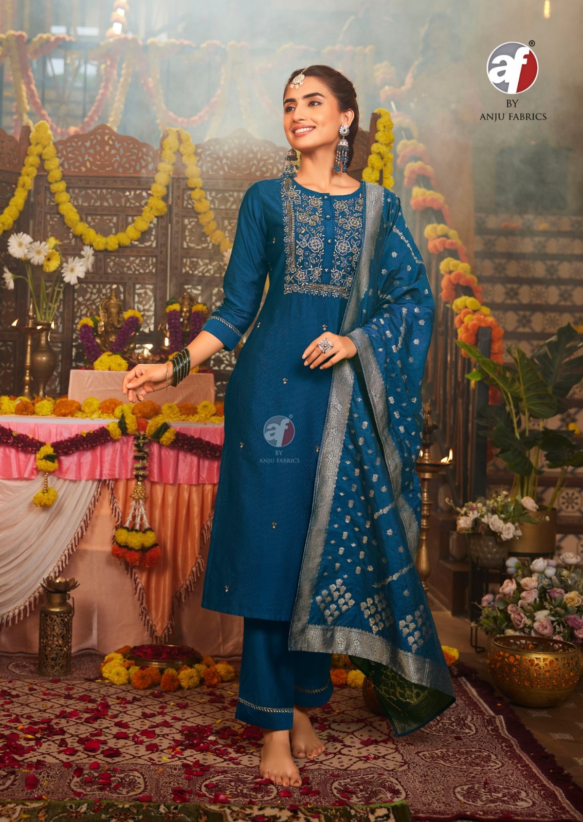 Anju Fabric Mayuri Vol 5 Viscose By Nylon Wholesale Designer Readymade Salwar Suit Catalog — Wholesale Readymade Suit, Anju fabric wholesale from Surat - Gallery Image 2