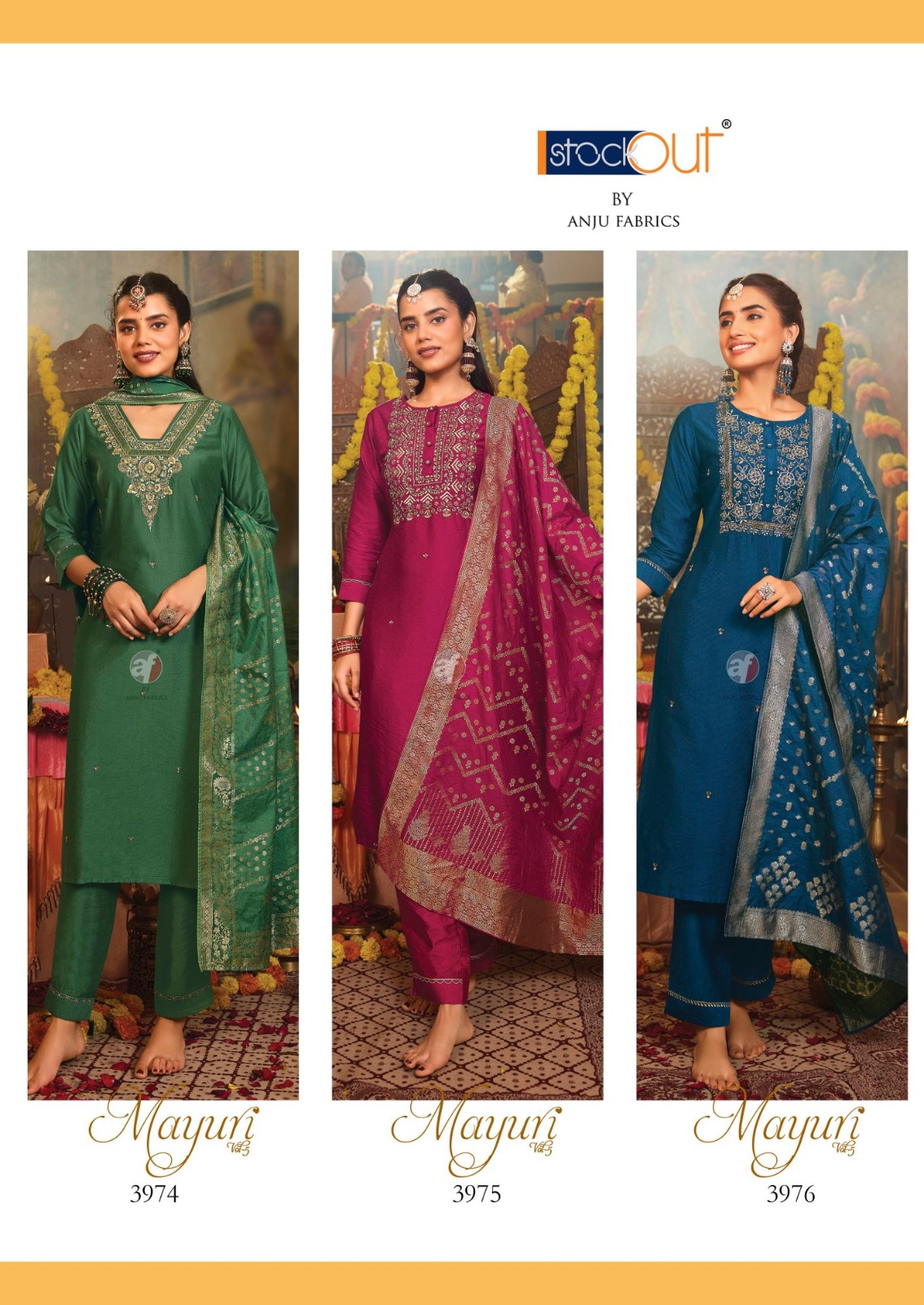 Anju Fabric Mayuri Vol 5 Viscose By Nylon Wholesale Designer Readymade Salwar Suit Catalog — Wholesale Readymade Suit, Anju fabric wholesale from Surat - Gallery Image 8