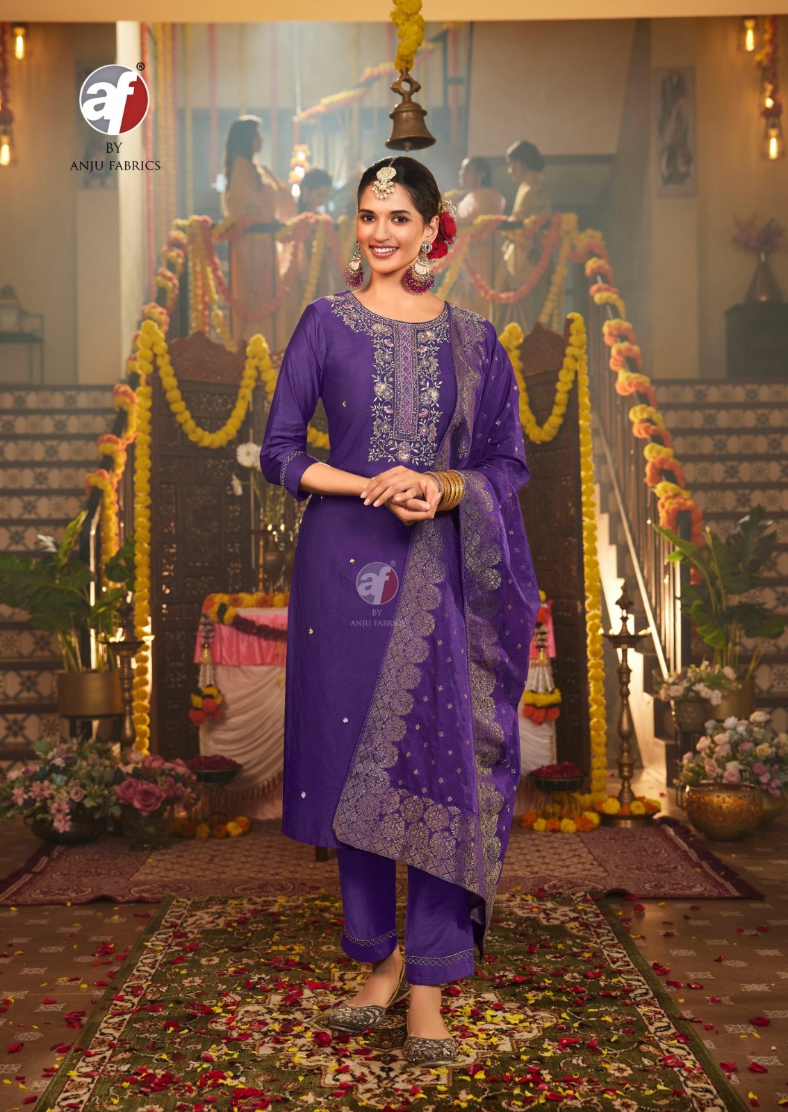 Anju Fabric Mayuri Vol 5 Viscose By Nylon Wholesale Designer Readymade Salwar Suit Catalog — Wholesale Readymade Suit, Anju fabric wholesale from Surat - Gallery Image 3