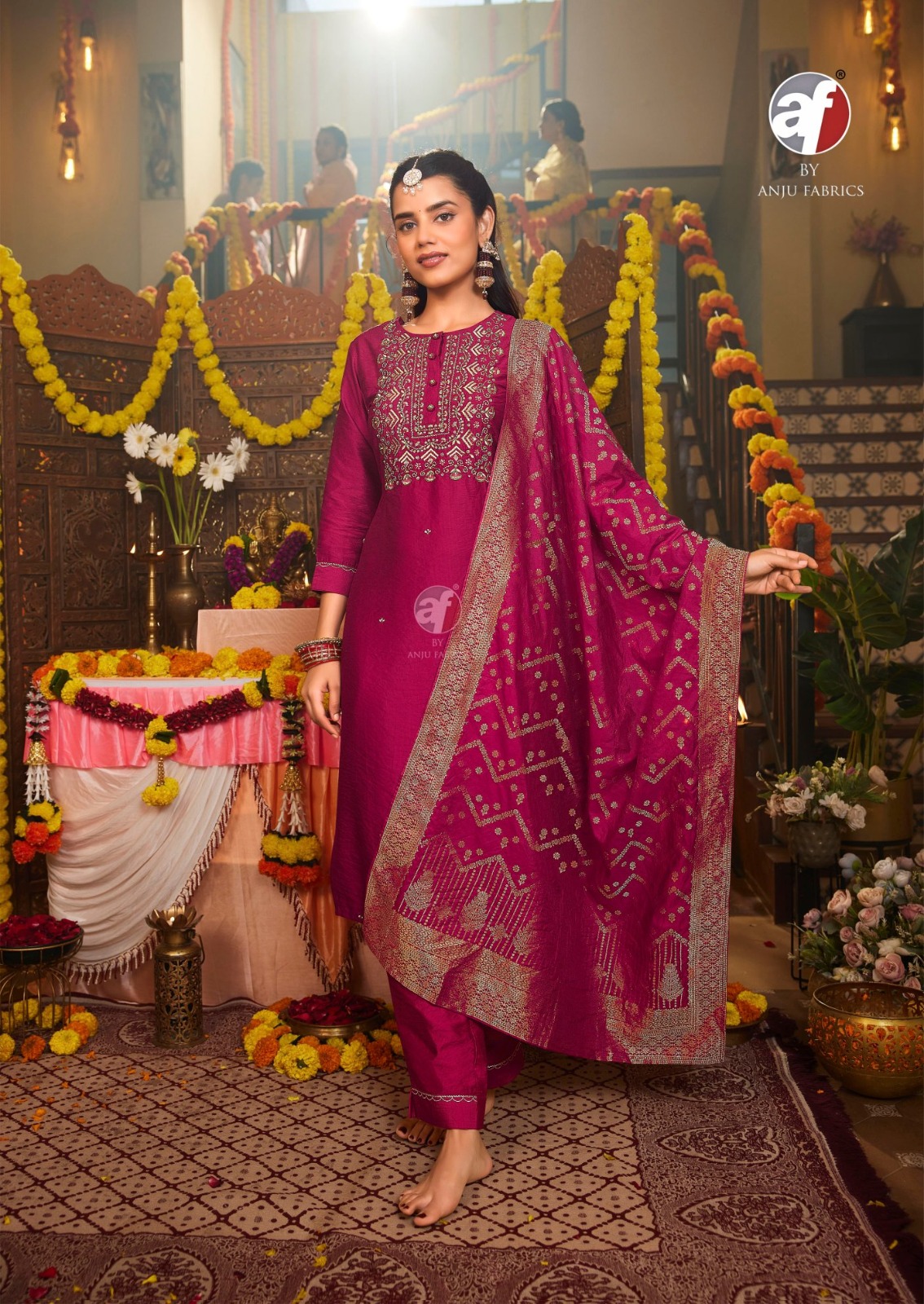 Anju Fabric Mayuri Vol 5 Viscose By Nylon Wholesale Designer Readymade Salwar Suit Catalog — Wholesale Readymade Suit, Anju fabric wholesale from Surat - Gallery Image 7