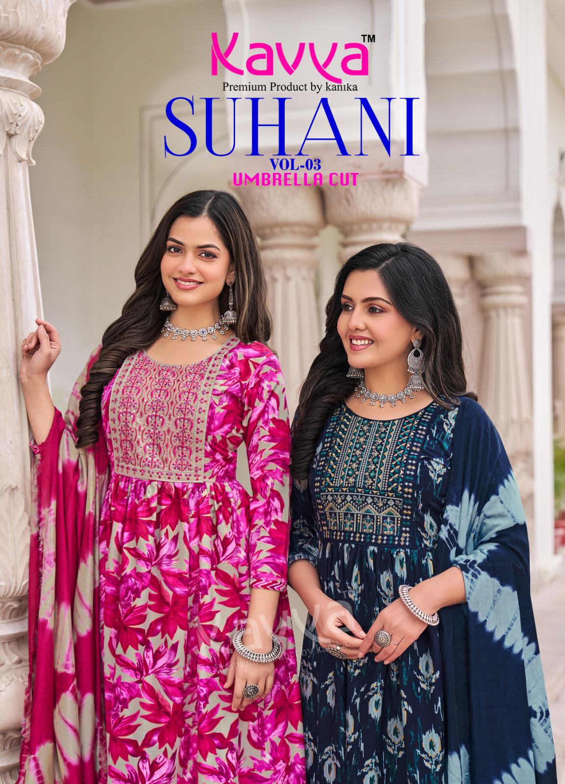 Kavya Suhani Vol 3 Poly Viscose Foil Print Wholesale Readymade Salwar Suit Catalog