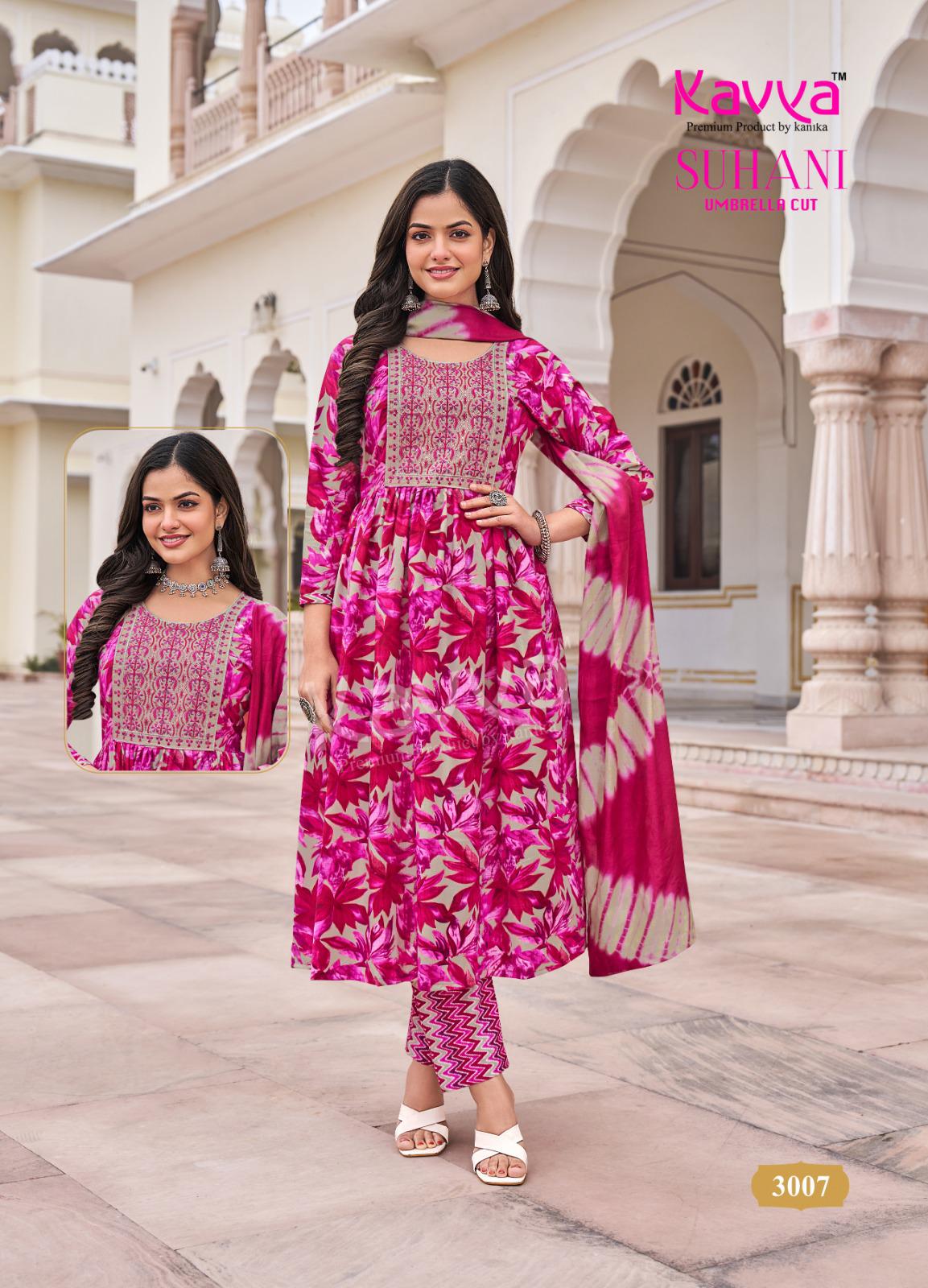 Kavya Suhani Vol 3 Poly Viscose Foil Print Wholesale Readymade Salwar Suit Catalog - Image 8