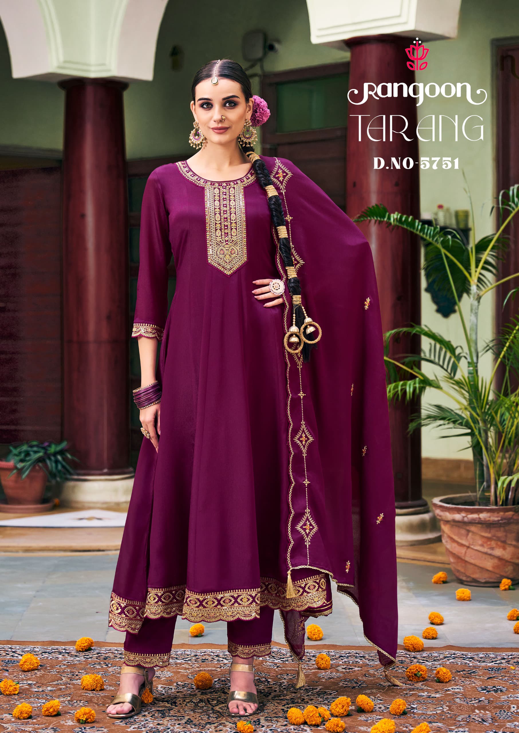 Rangoon Tarang Chinon Silk Wholesale Readymade Salwar Suit Catalog - Image 2