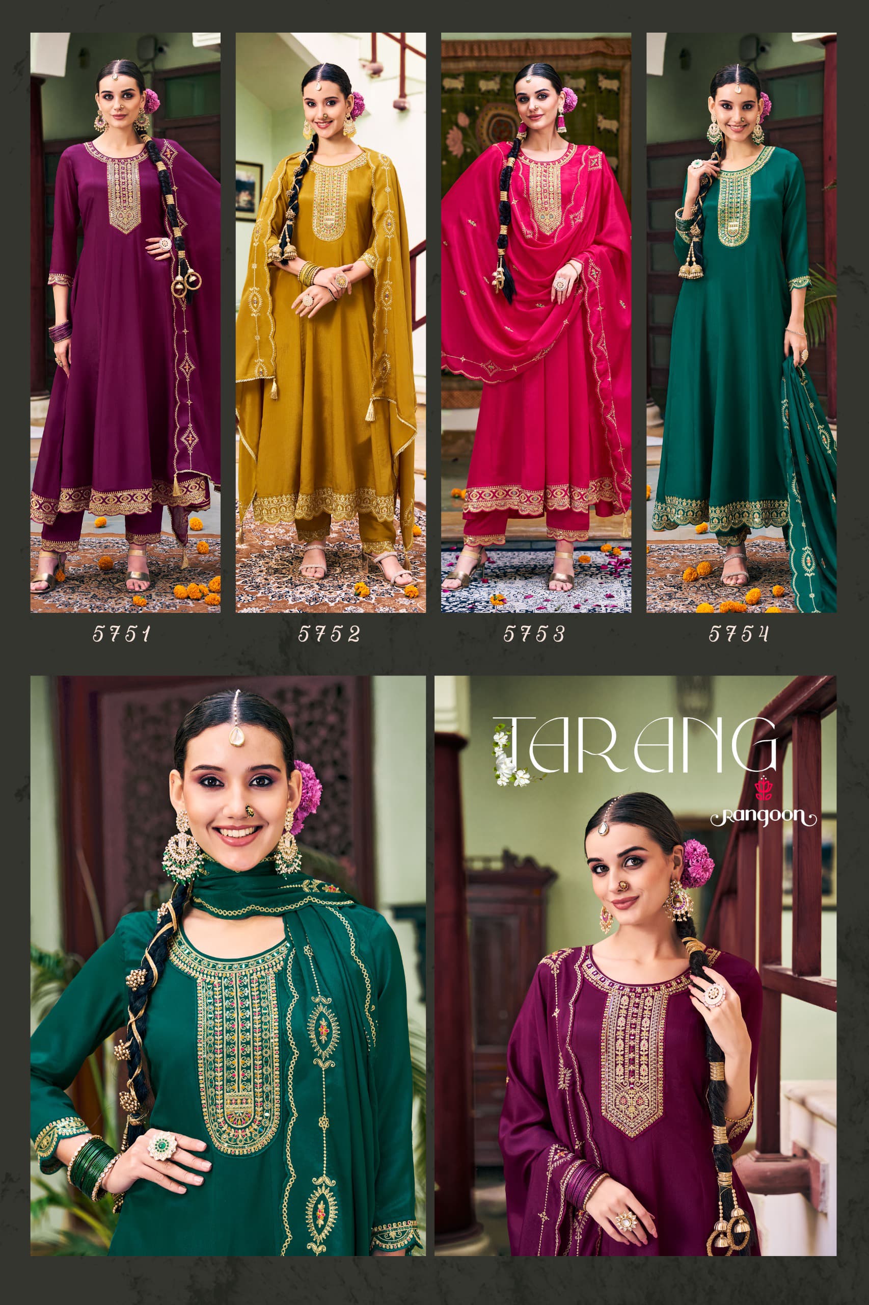 Rangoon Tarang Chinon Silk Wholesale Readymade Salwar Suit Catalog - Image 5