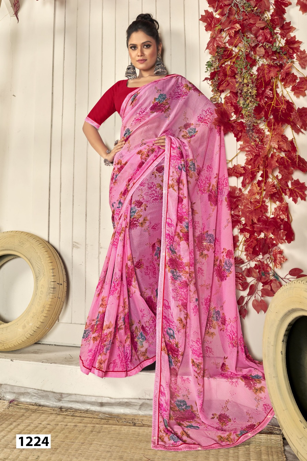 Vallabhi Lite Express-04 Georgette Wholesale Regular Sarees Catalog - Image 3