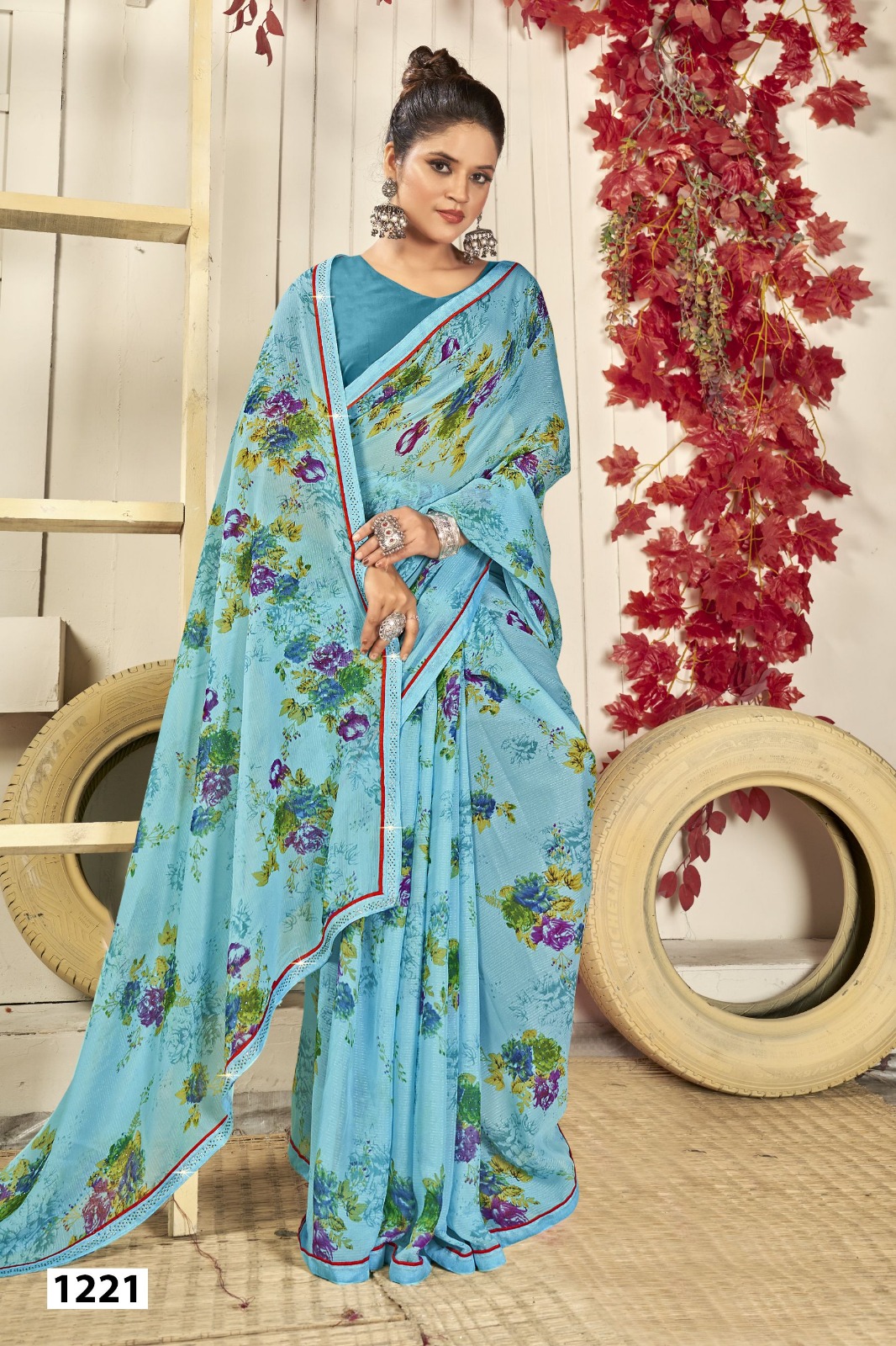 Vallabhi Lite Express-04 Georgette Wholesale Regular Sarees Catalog - Image 8