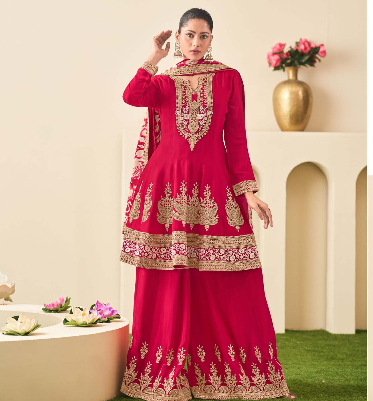 Radha Trendz Sitare Heavy Premium Chinon Wholesale Designer Salwar Suit Catalog