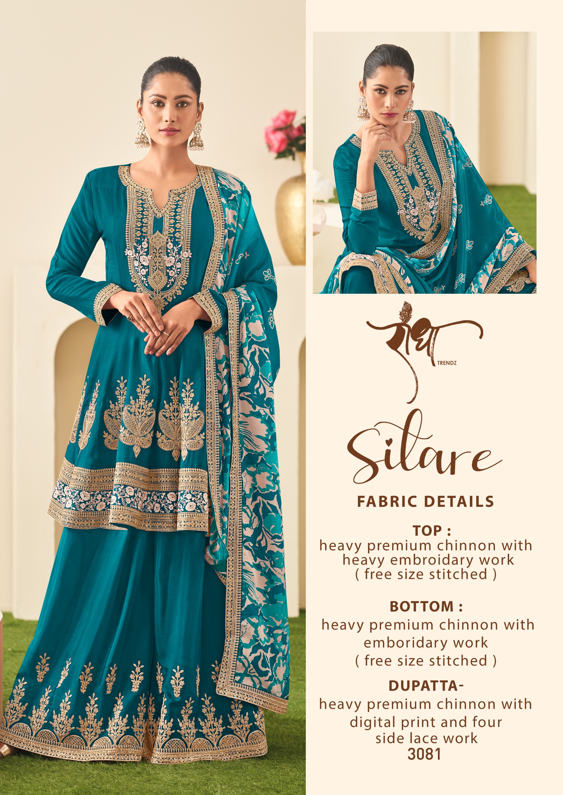 Radha Trendz Sitare Heavy Premium Chinon Wholesale Designer Salwar Suit Catalog - Image 2