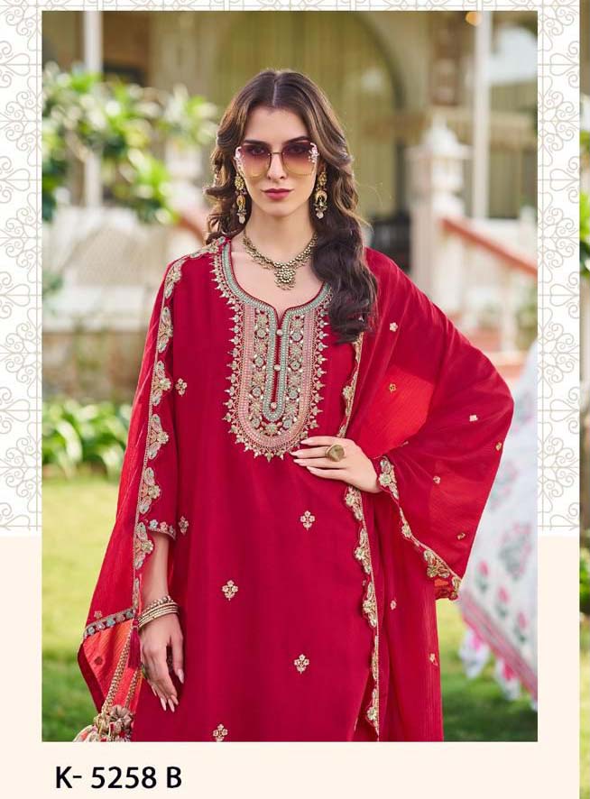 Shree Fabs K 5258 Chinon Wholesale Pakistani Readymade Salwar Suit Catalog