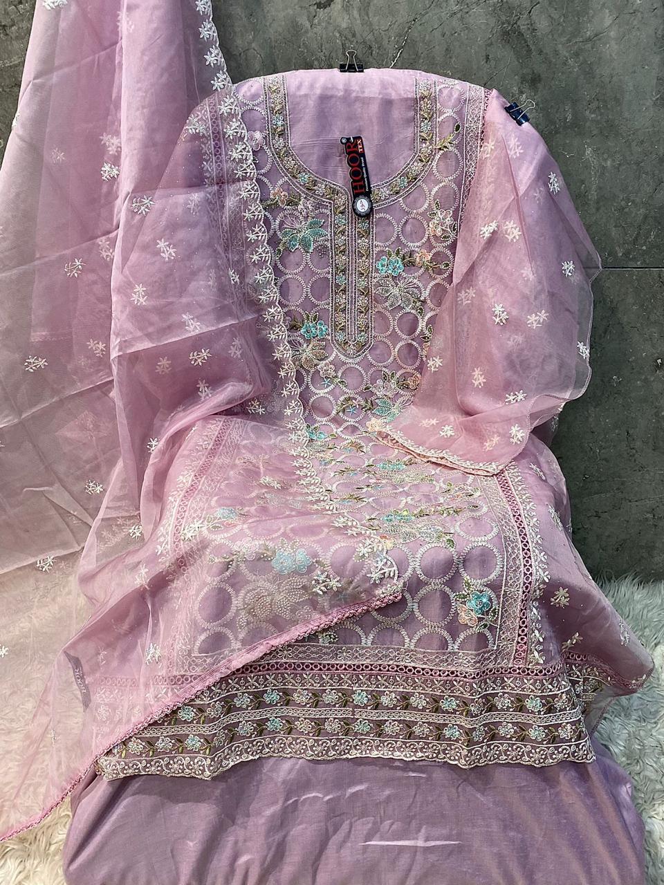 Hoor Tex Or-51,A To D Heavy Organza Wholesale Pakistani Salwar Suit Catalog