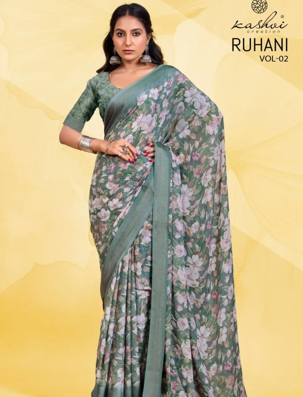 Kashvi Creation Ruhani Vol 2 Dull Moss Wholesale Fancy Sarees Collection