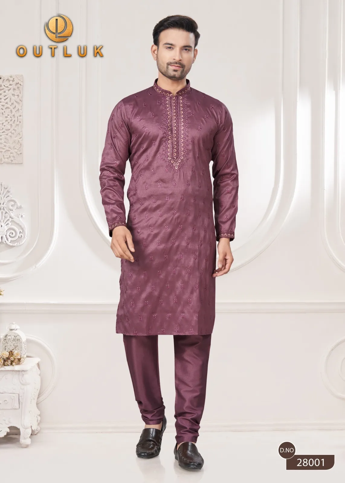 Outluk Wedding Collection Vol 28 Silk Wholesale Mens Kurta with Pajama Collection