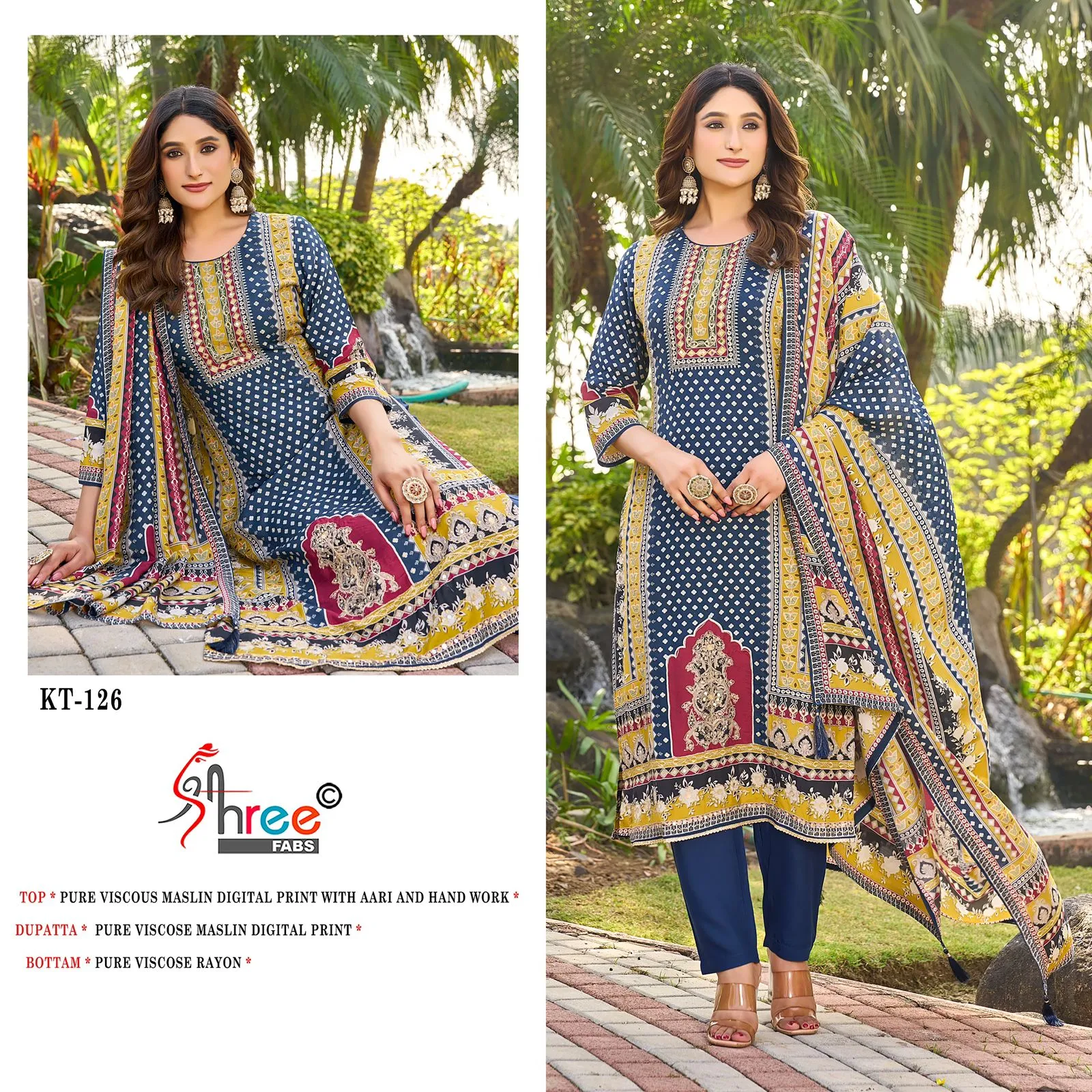Shree Kt 126 Viscose Digital Printed Wholesale Pakistani Salwar Suit Collection - Image 2