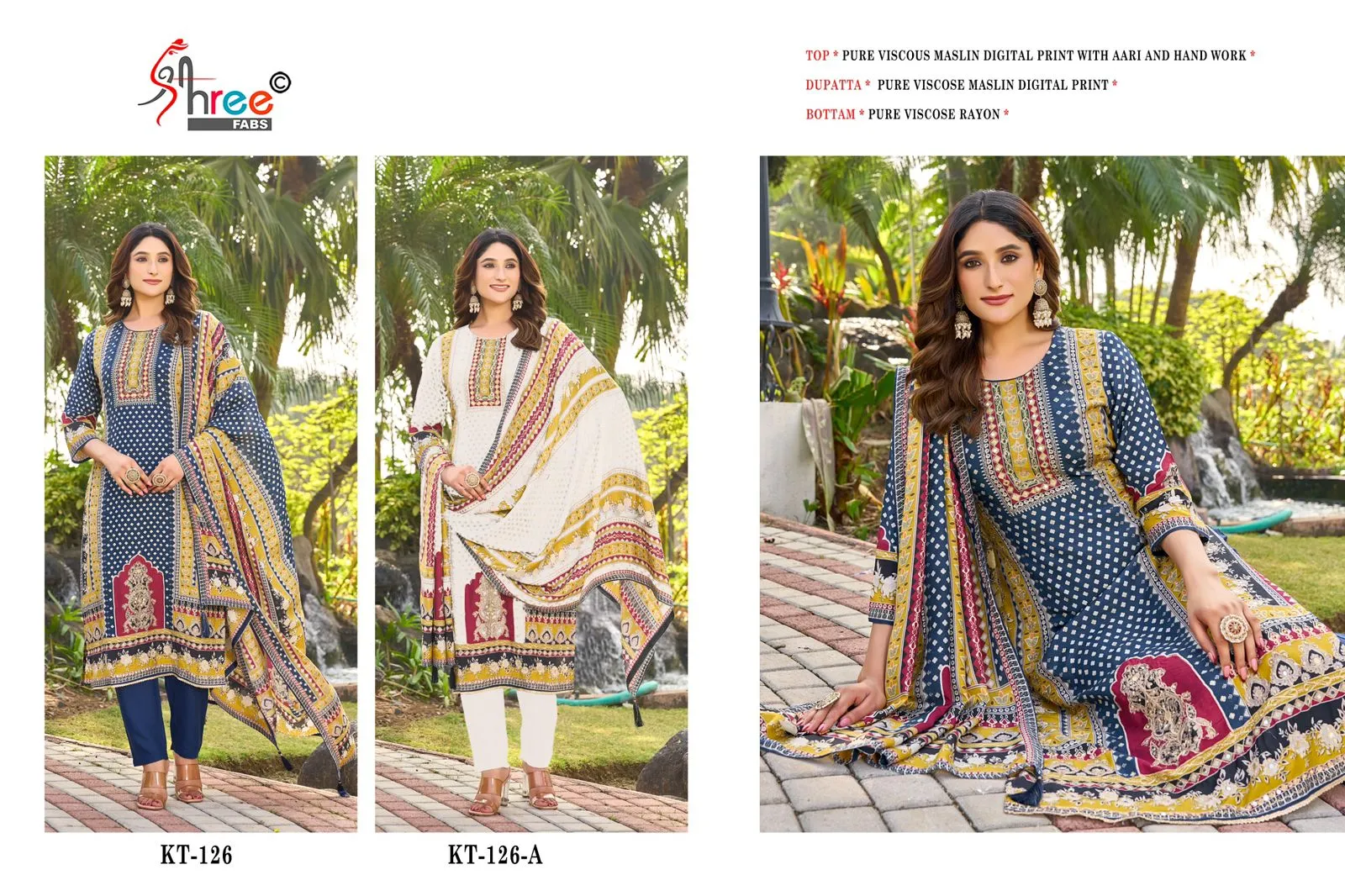 Shree Kt 126 Viscose Digital Printed Wholesale Pakistani Salwar Suit Collection - Image 4
