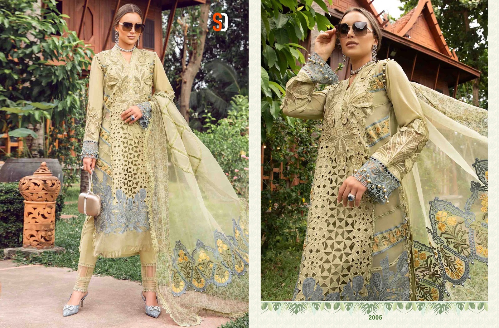 Shraddha Maria B Lawn Vol 2 Nx Pure Cotton Wholesale Pakistani Salwar Suit Catalog - Image 4