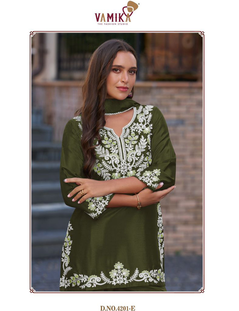 Vamika Anamika Vol 1 Chinon Wholesale Readymade Salwar Suit Catalog
