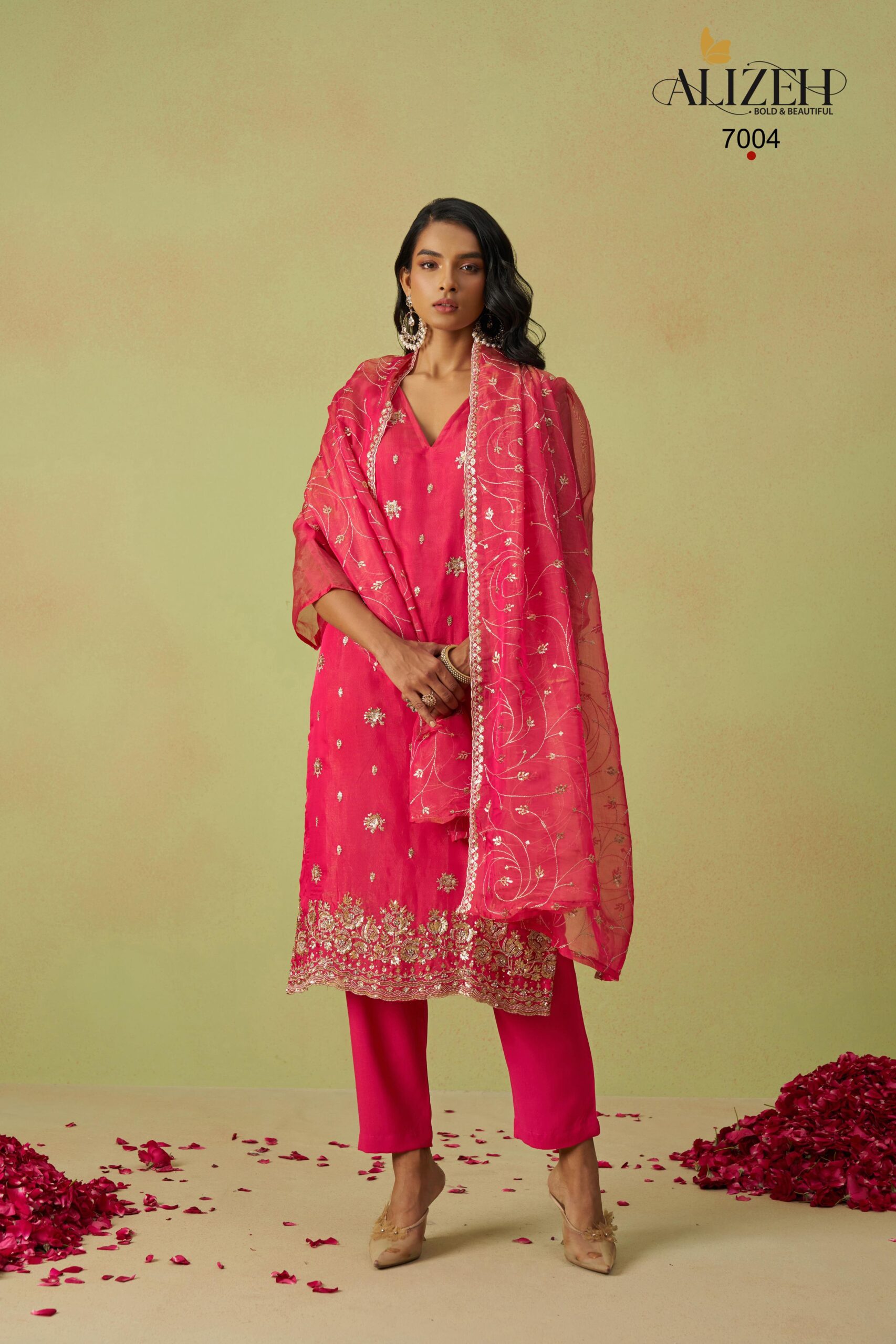 Alizeh Gulaabo Shimmer Organza Wholesale Designer Salwar Kameez Collection - Image 5