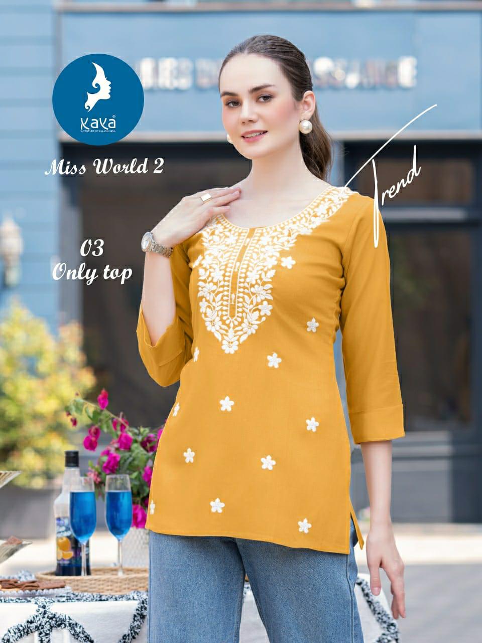 Kaya Miss World 2 Rayon Wholesale Western Short Top Collection - Image 4