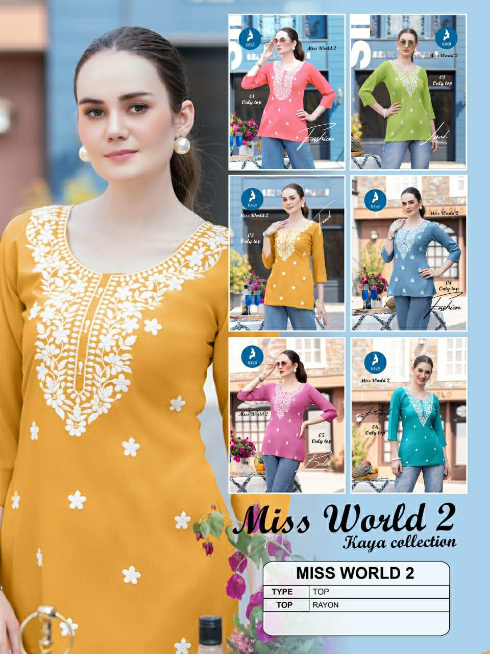 Kaya Miss World 2 Rayon Wholesale Western Short Top Collection - Image 8