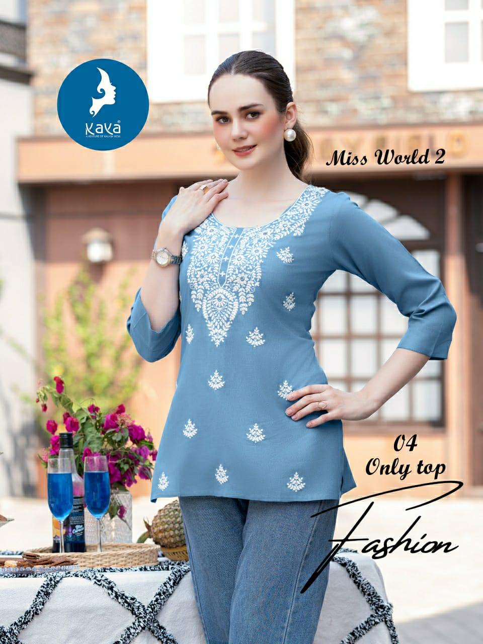 Kaya Miss World 2 Rayon Wholesale Western Short Top Collection - Image 7