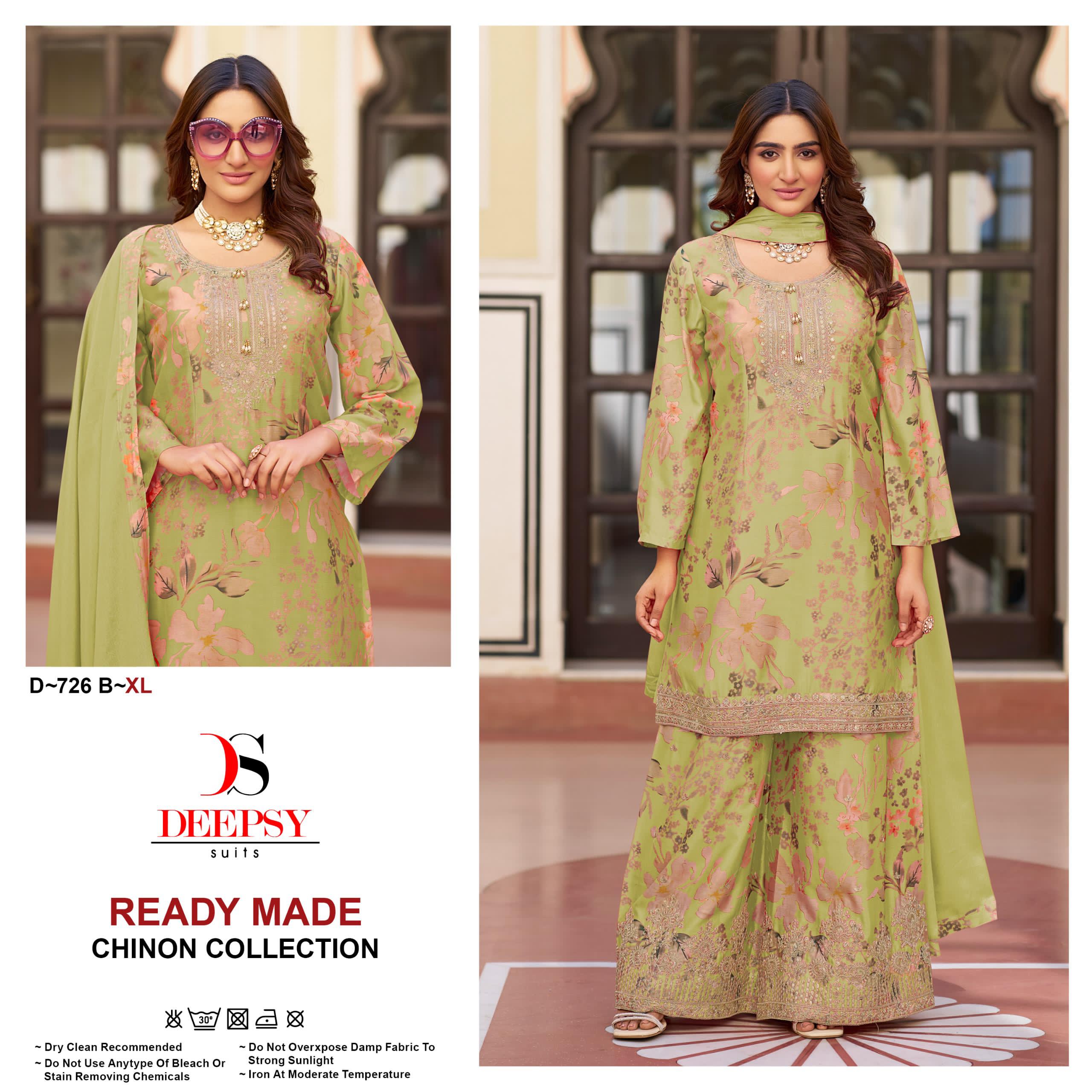 Deepsy D 726 Chinon Embroidered Wholesale Readymade Pakistani Suit Catalog - Image 3
