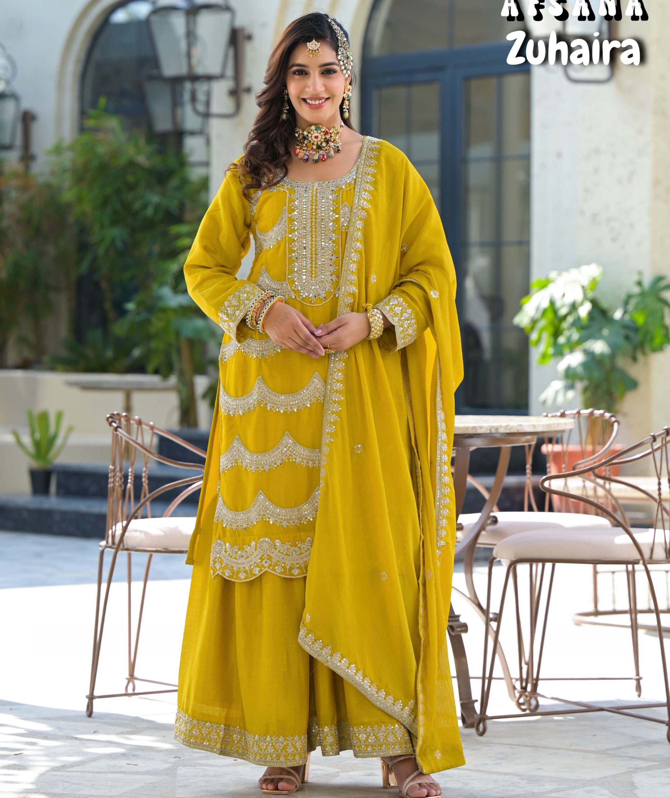 Afsana Zuhaira Airtex Chinon Wholesale Pakistani Readymade Sharara Suit Catalog