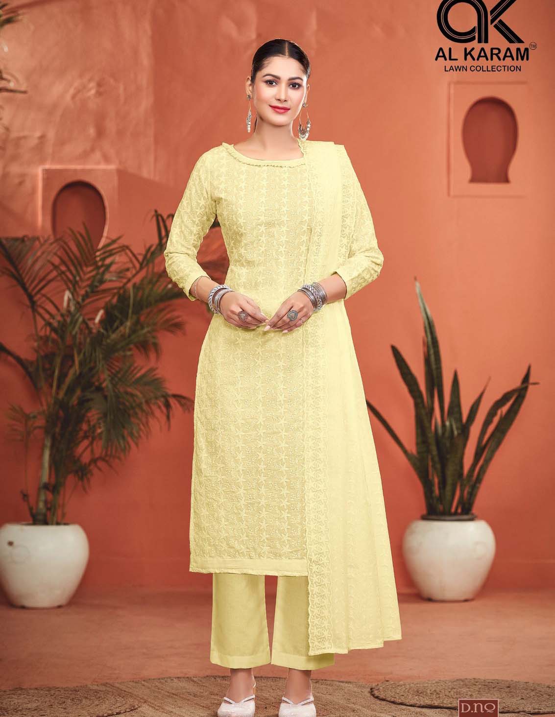 Al Karam Guzarish Cotton With Chifli Work Wholesale Pakistani Dress Material Catalog