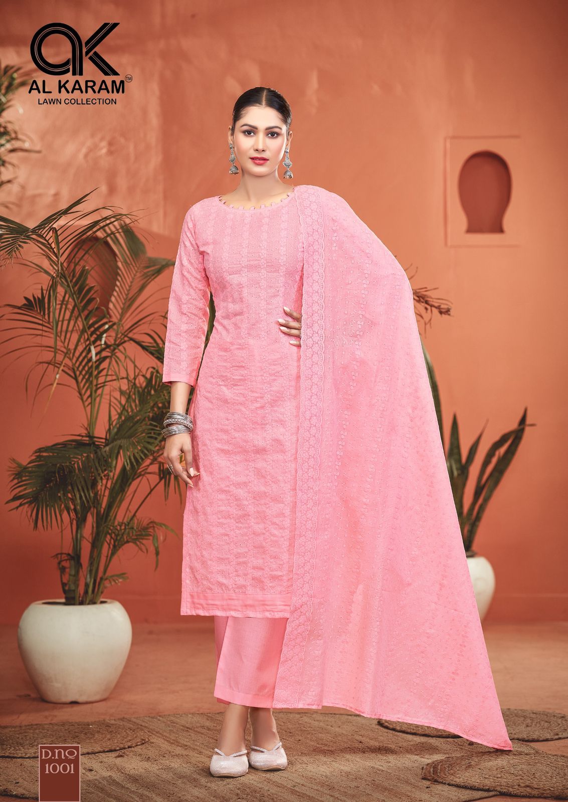 Al Karam Guzarish Cotton With Chifli Work Wholesale Pakistani Dress Material Catalog - Image 7