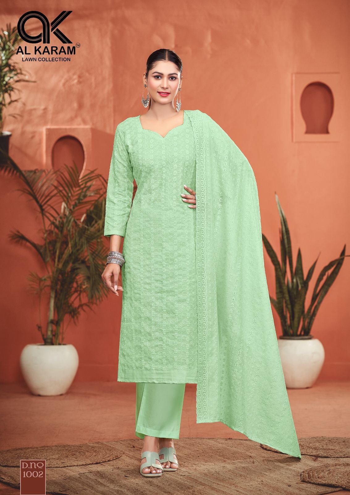 Al Karam Guzarish Cotton With Chifli Work Wholesale Pakistani Dress Material Catalog - Image 8