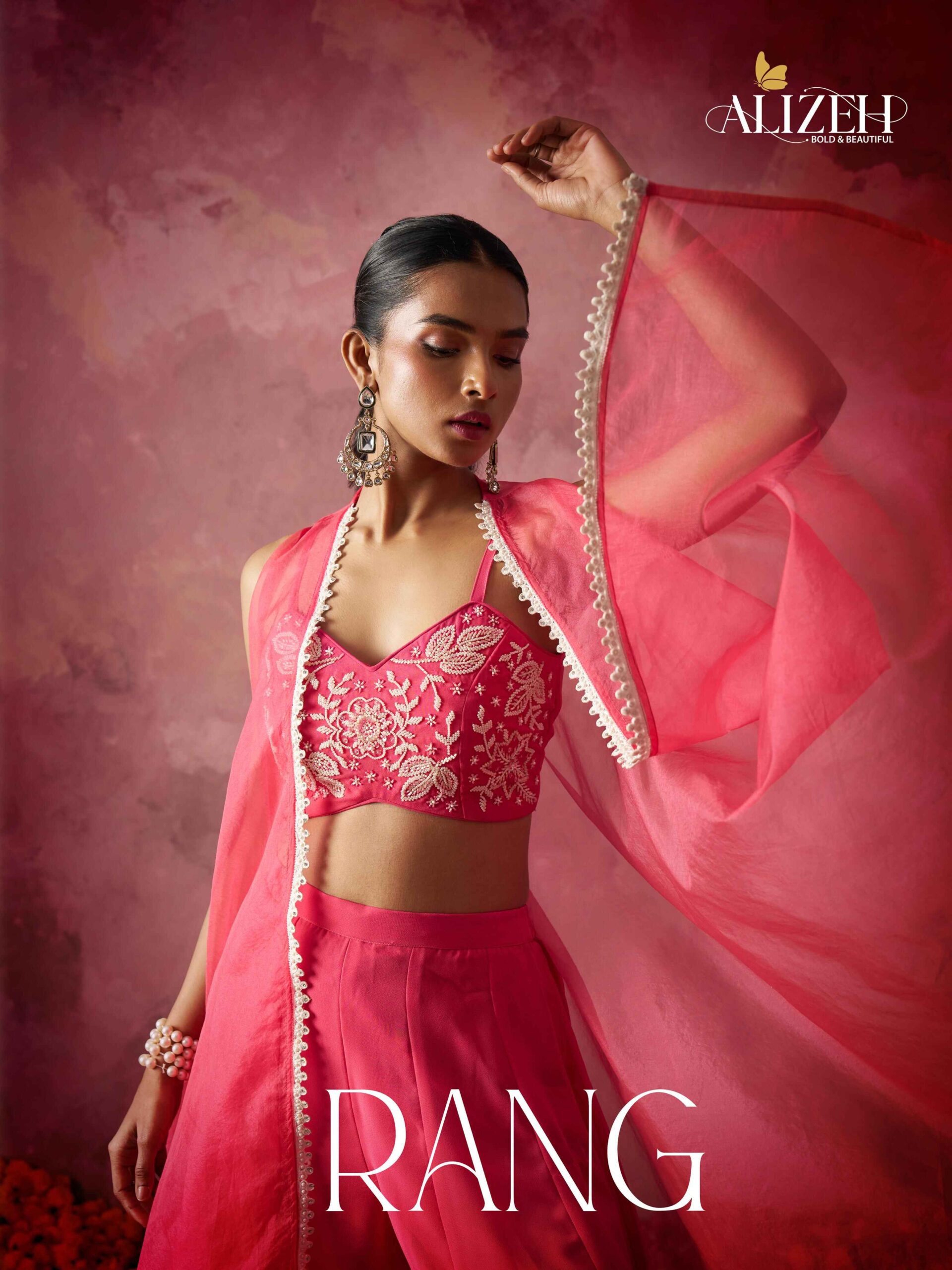 Alizeh Rang Georgette Wholesale Indo-Western Shararas Collection