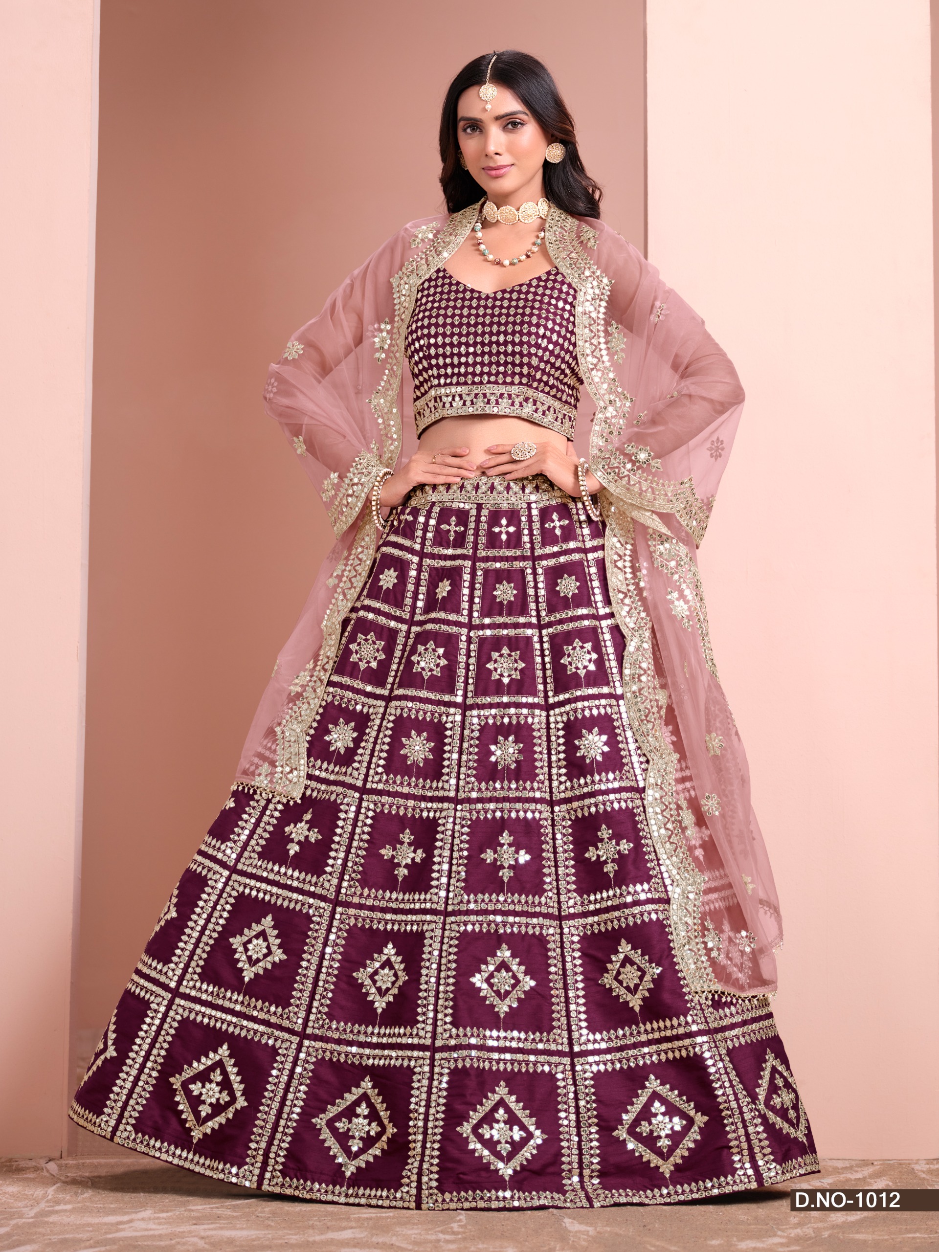 Purple Art Silk Designer Sider Lehenga