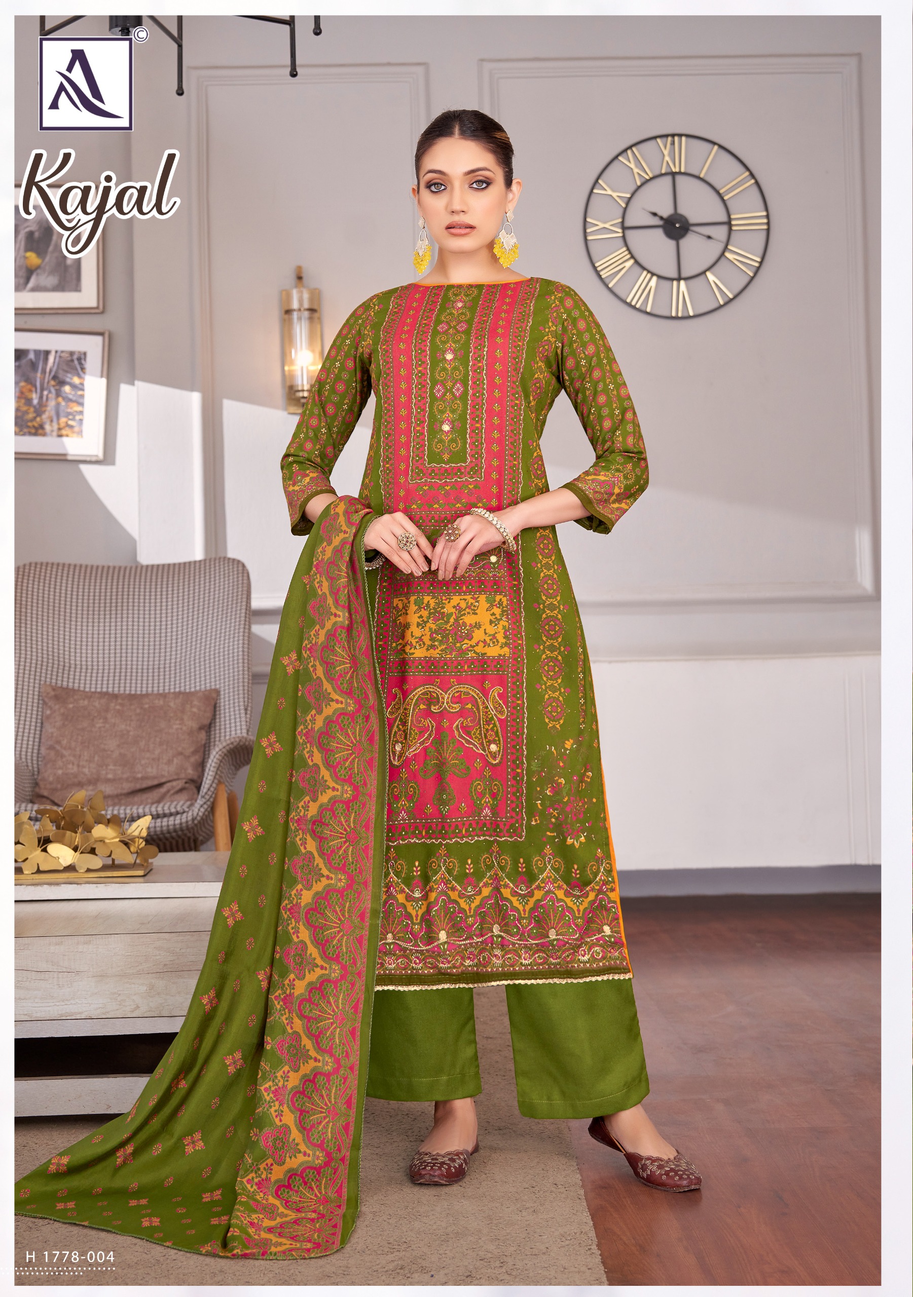 Alok Kajal Viscose Rayon Wholesale Printed Dress Material Catalog - Image 3