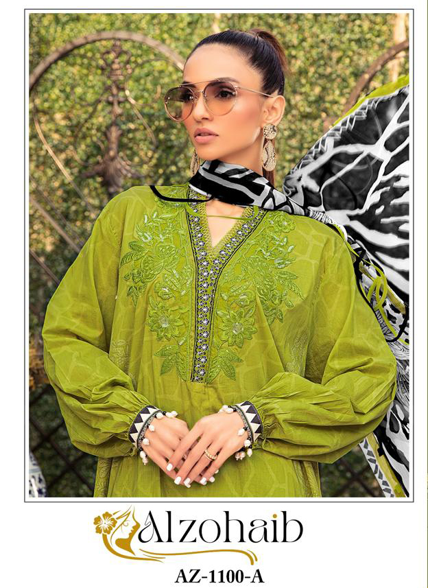 Alzohaib Az 1100 A To D Cotton Dupatta Wholesale Pakistani Salwar Suit Catalog