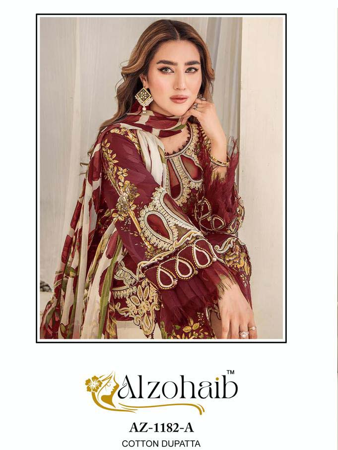 Alzohaib Az-1182 A-B-C Pure Cotton Print Wholesale Pakistani Eid Collection