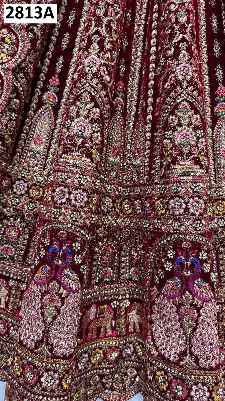 Anjani Art 2813A Velvet Bridal Embroidered Lehenga Collection - Image 5