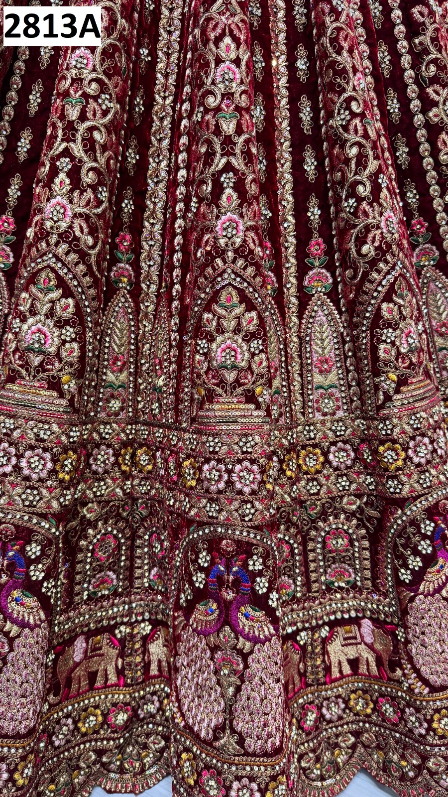 Anjani Art 2813A Velvet Bridal Embroidered Lehenga Collection - Image 3