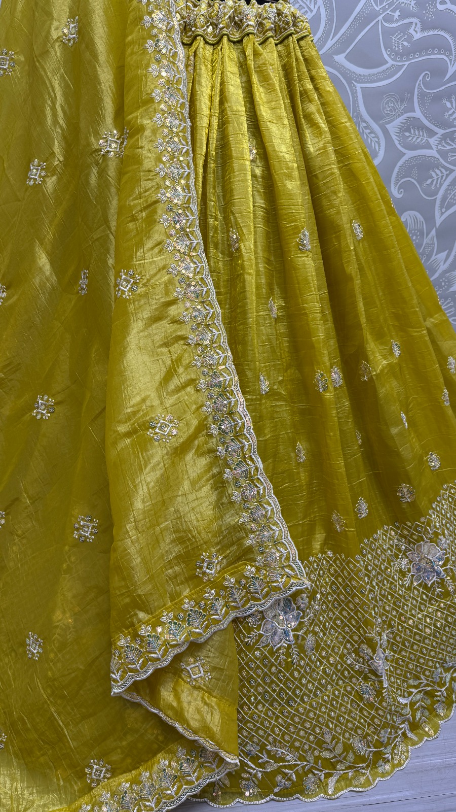Anjani Art Gold Crush Embroidered Sequins Work Lehenga Collection - Image 3