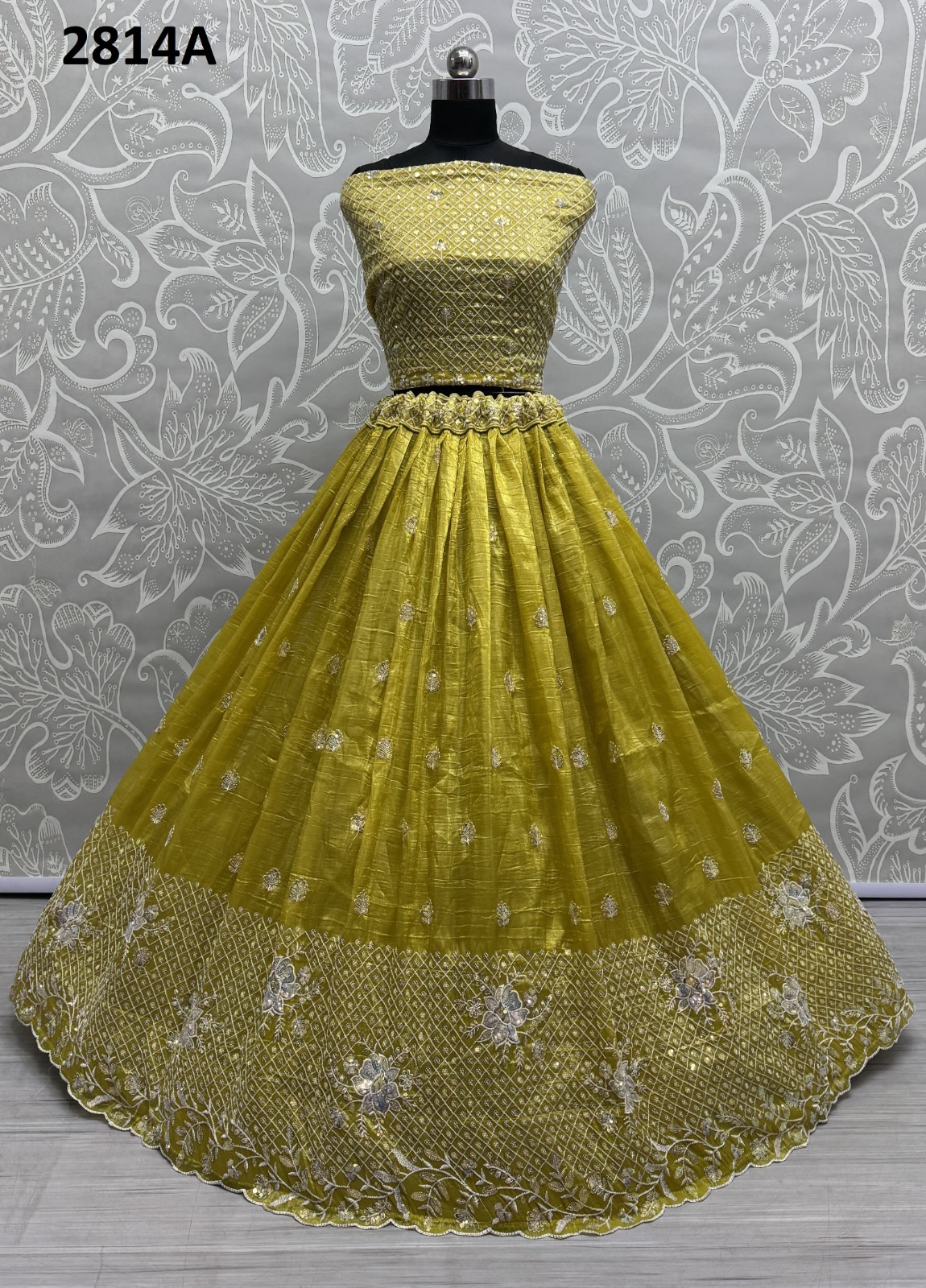 Anjani Art Gold Crush Embroidered Sequins Work Lehenga Collection - Image 2