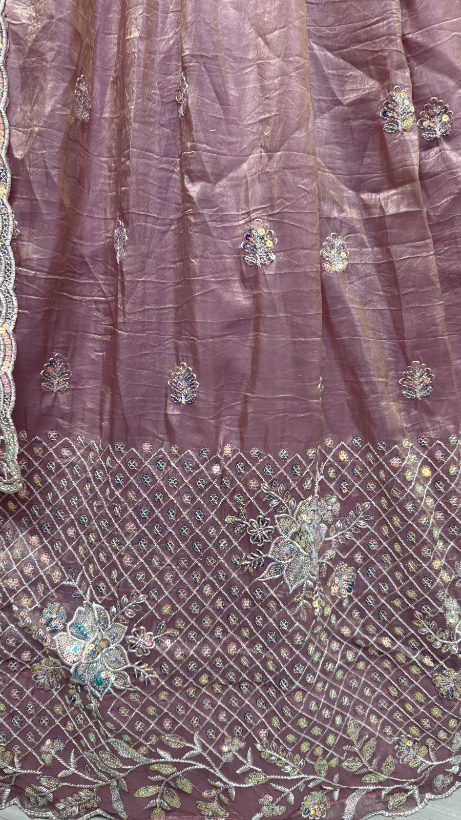 Anjani Art Gold Crush Embroidered Sequins Work Lehenga Collection-2814B - Image 3