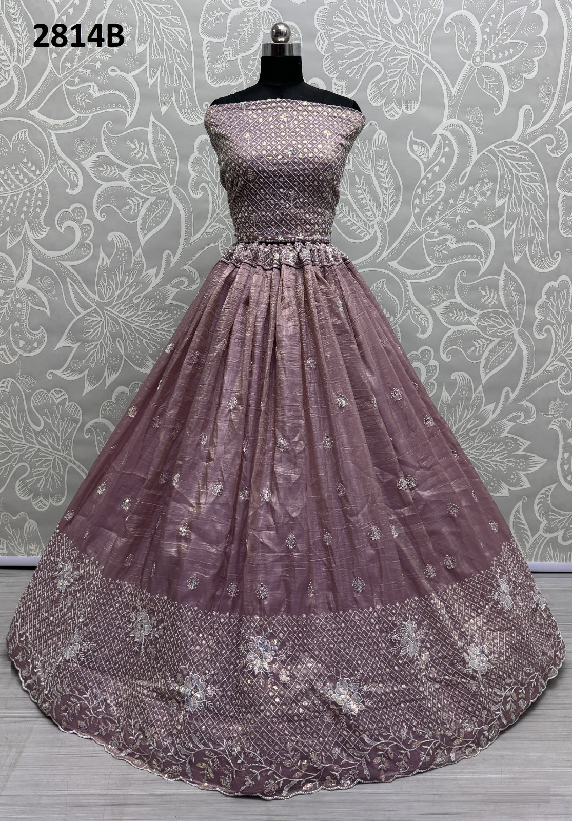 Anjani Art Gold Crush Embroidered Lehenga Set2814B (4)