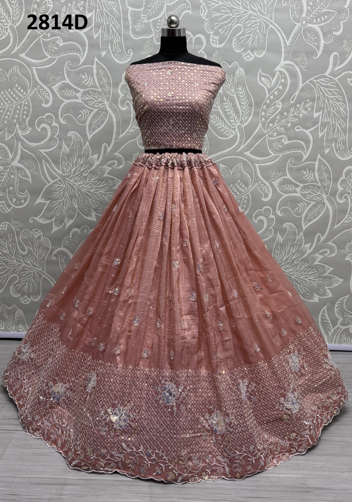 Anjani Art Gold Crush Embroidered Lehenga Set2814D (1)