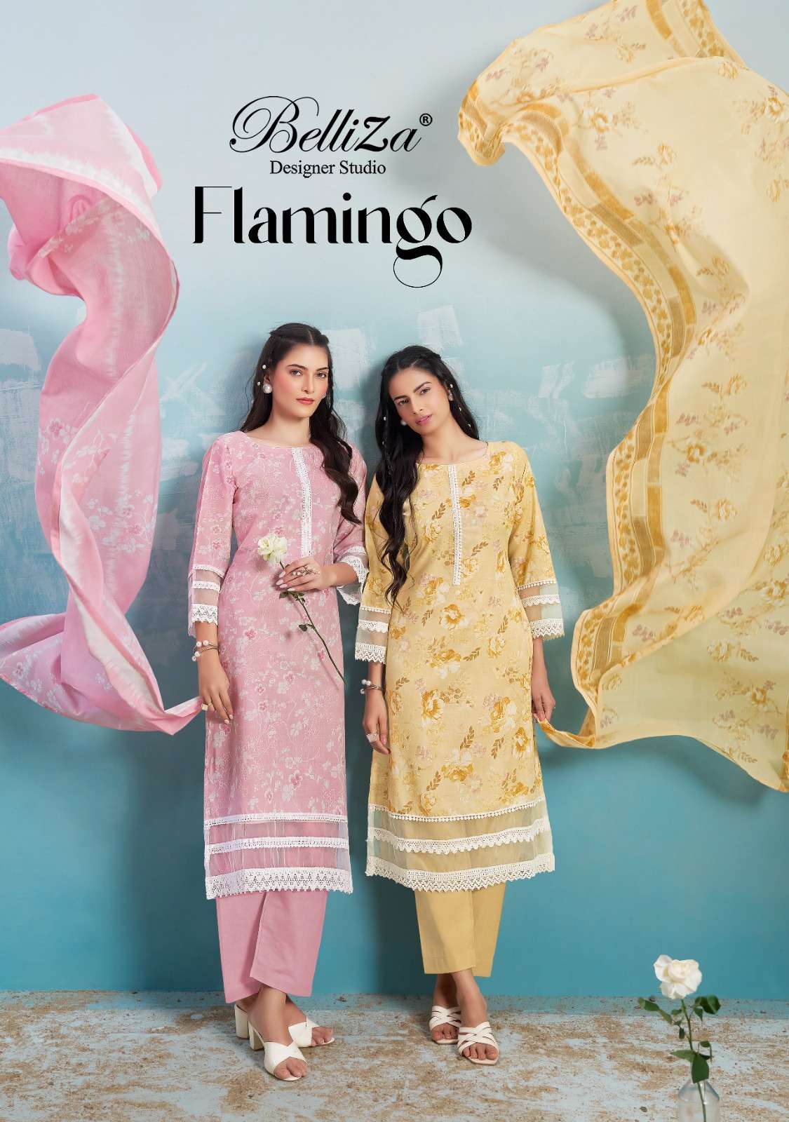 Belliza Designer Flamingo Cotton Digital Prints Wholesale Pakistani Salwar Kameez Catalog