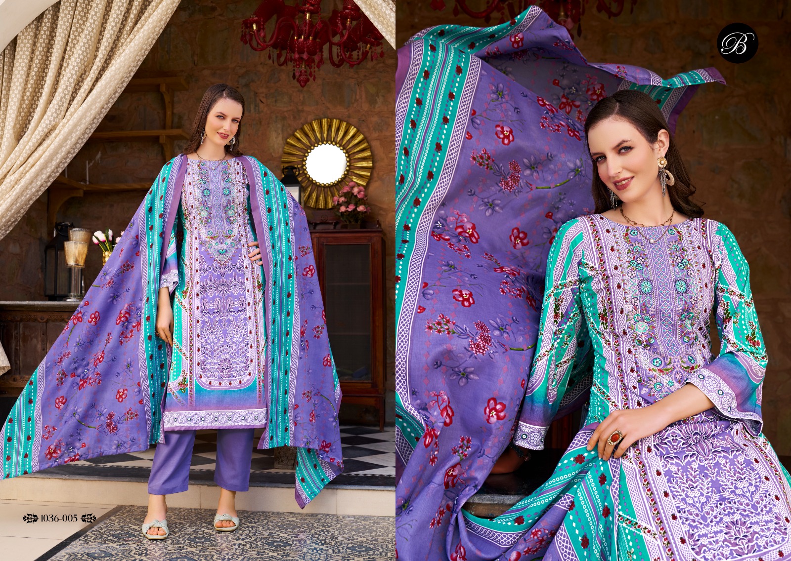 Belliza Naira Vol 93 Cotton Printed Embroidered Wholesale Pakistani Eid Collection - Image 3