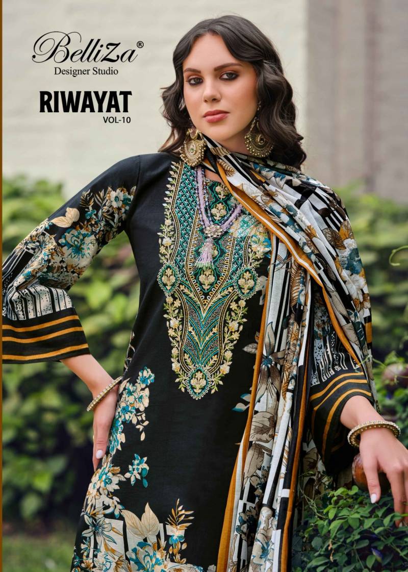 Belliza Riwayat Vol 10 Digital Printed Wholesale Pakistani Salwar Suit Collection
