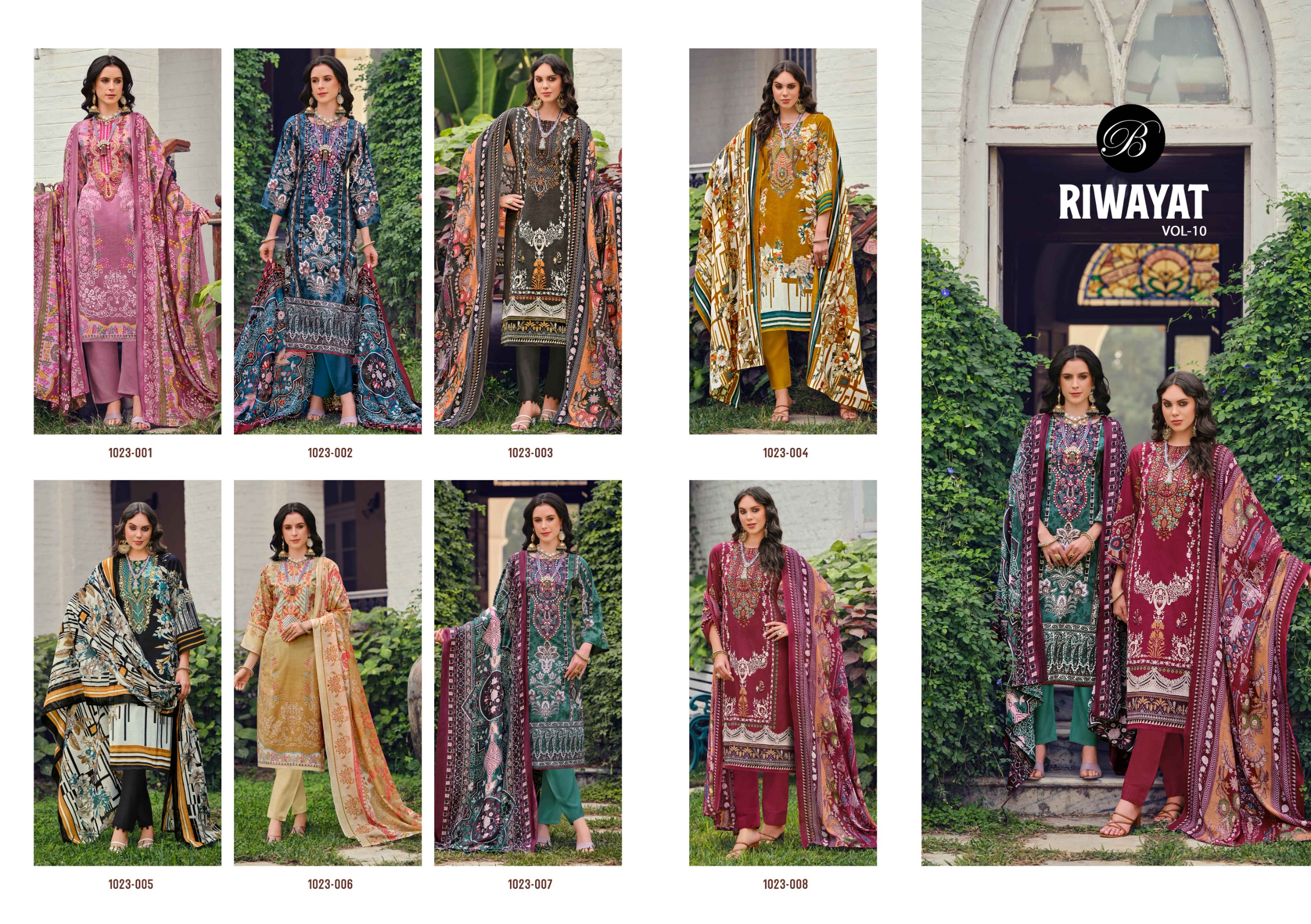 Belliza Riwayat Vol 10 Digital Printed Wholesale Pakistani Salwar Suit Collection - Image 11